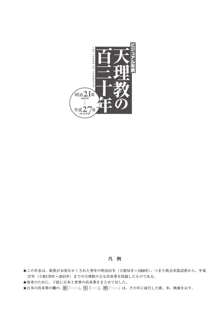ビジュアル年表 天理教の百三十年